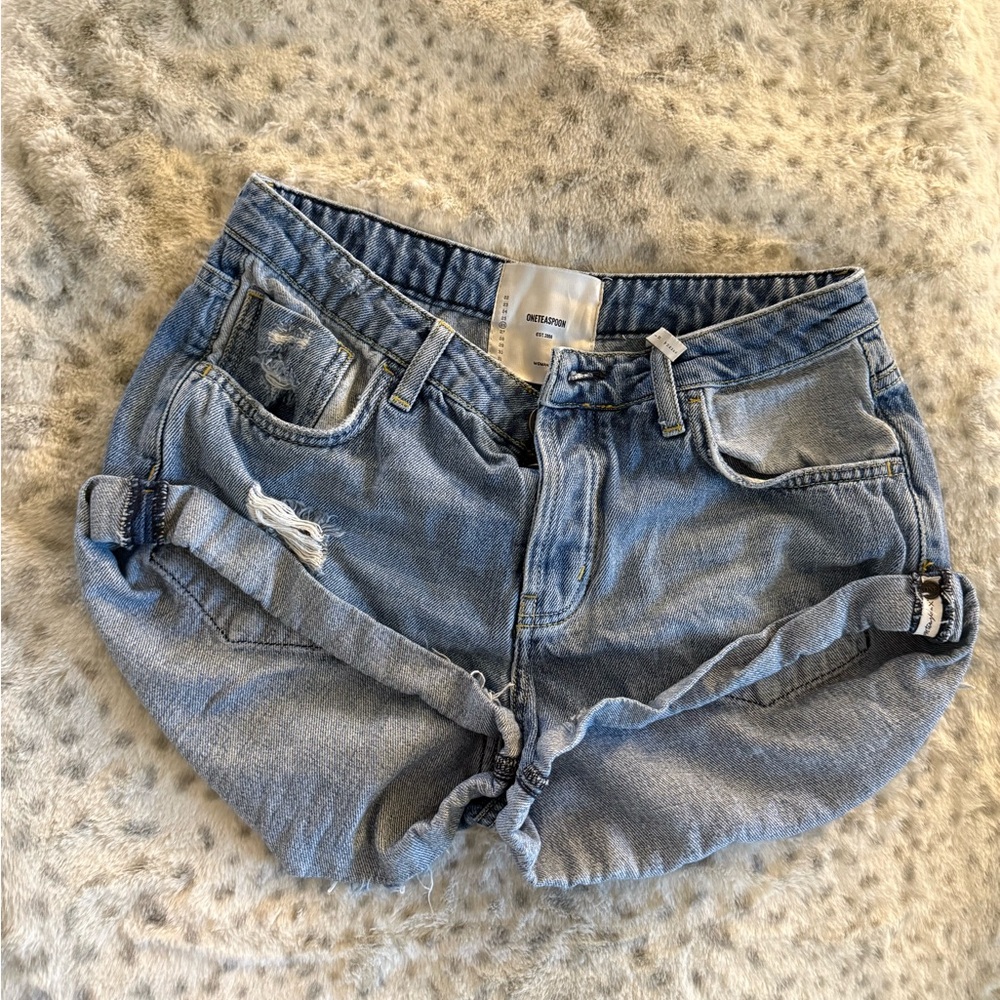 One Teaspoon Blue Denim Women Shorts